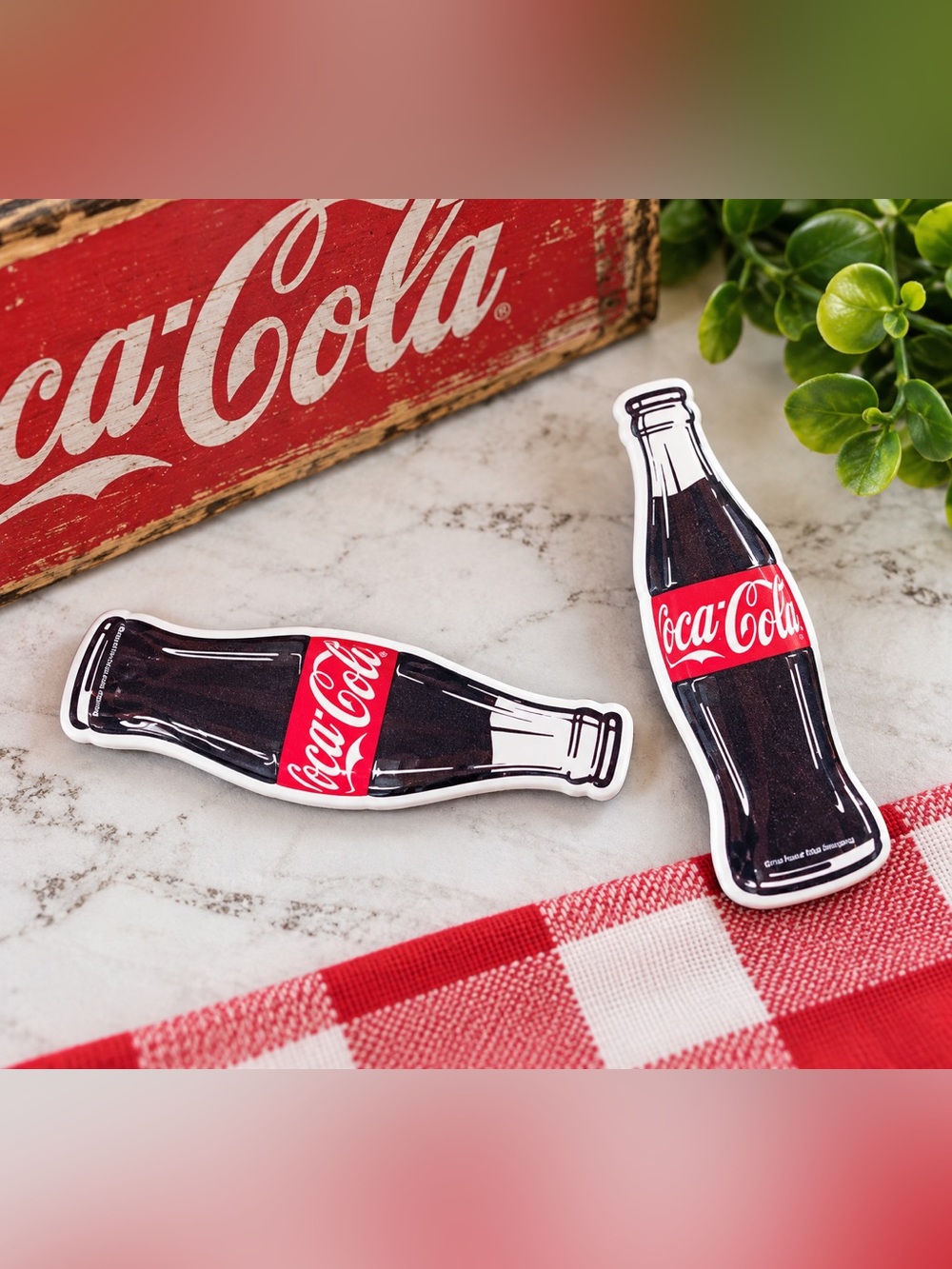 Coca-Cola Ceramic Bottle Magnet Set 🥤❤️